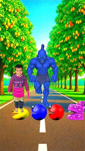 Wait She jump on pac_man to zombi, dianasur, Siren head, Last PacMan Eating Me #funny #shorts #vfx