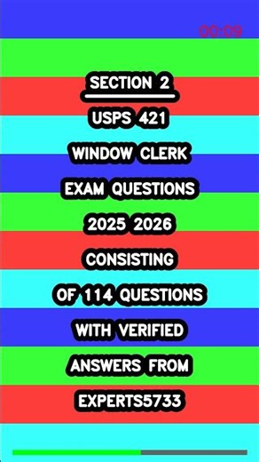 USPS 421 Window Clerk Exam Questions 2025 2026 Consisting Of 114 Questions With Verified Answers Fro