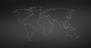 Vector Linear World Map, editable stroke. vector illustration...