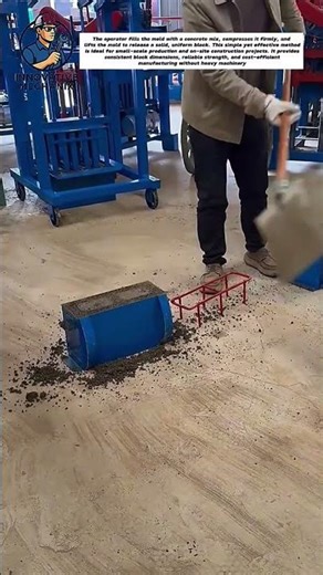 Manual Concrete Block Making with Steel Mold – Fast and Precise CMU Production