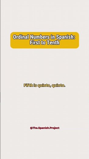 Ordinal Numbers in Spanish: First to Tenth