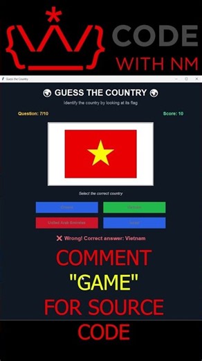 Guess the Country from the Flag!🤯 | Python Request