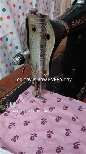 Getting a fantastic leg workout with my new (to me) treadle machine