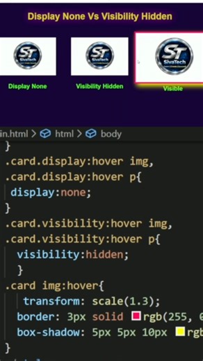 CSS SHORTS – display:none vs visibility:hidden Beginner friendly | Tamil