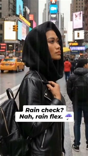 The satin-lined infinity scarf made for city downpours 🌧️👑