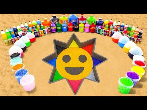 How to make Rainbow Sun with Orbeez, Fanta, 7up, Mtn Dew, Mirinda, Coca Cola vs Mentos