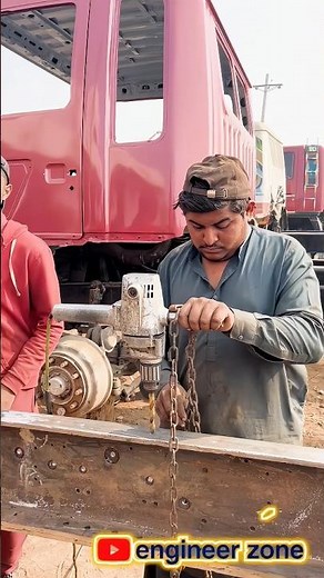 Perfect Complete Truck Chassis Drilling Process 🔥 Heavy Duty Skills #shorts