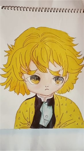 I draw Zenitsu 😇 in kid style 😁