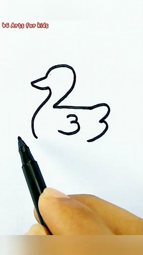 How to Draw a Duck from Number 2 | Easy Drawing