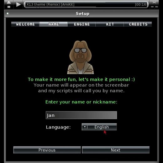 AmiKit X13 Setup Flow