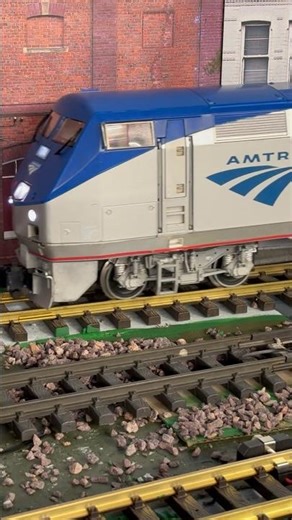 Amtrak P42’s with Amfleet Cars pass thru downtown. #fun #gardenrailroad #amtrak