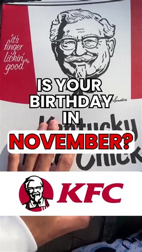 🎉 Birthday in November? You’re in for a tasty surprise! 🍟 Tap the chicken to reveal your special KFC gif | Tasty Fast Food
