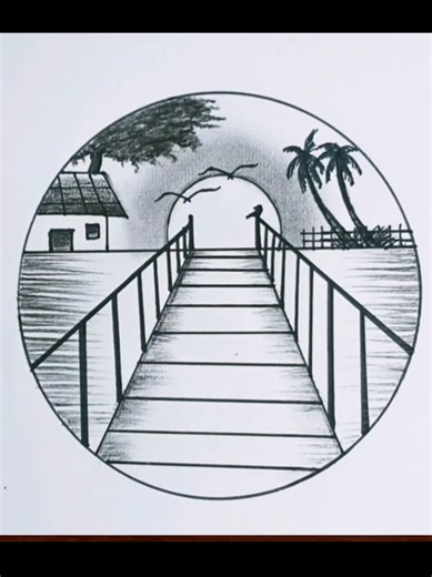 Easy circle drawing 😍#bestdrawing #drawingideas #howtodraw #stepbystep #scenery