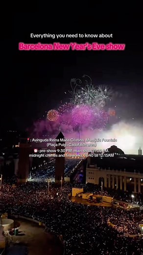 #Barcelona new year‘s Eve celebration #2026 everything you need to know about the show this midnight in pl España #nye #fireworks #newyear