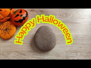 Halloween Stone Painting | Spooky Moon Art