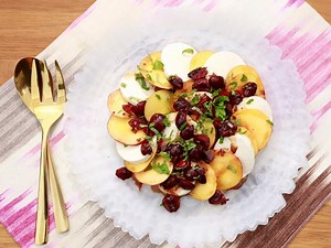 Peach Caprese Salad with Balsamic Cherries