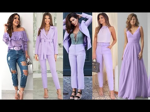 IDEAS DE MODA PARA COMBINAR ROPA COLOR LAVANDA LILA /OUTFITS LOOKS EN TENDENCIAS 2021