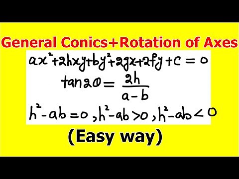22.General Conics | Rotation of Axes | Second Degree equation xy term removal | Bsc math Calculus