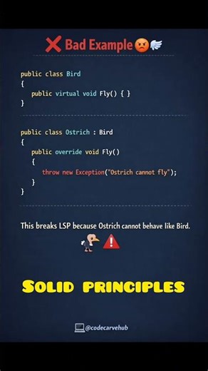 This ONE Mistake Breaks Your Code 😳 | Liskov Principle Explained #shorts #solidprinciples #dotnet
