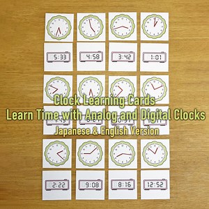 Clock Learning Cards | Learn Time With Analog and Digital Clocks (japanese & English Version) - Etsy UK