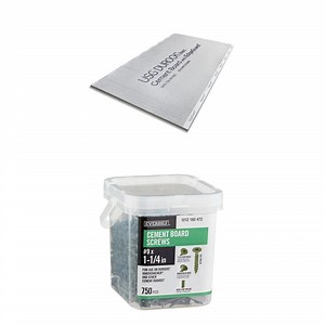 1/2 in. x 3 ft. x 5 ft. Cement Board with EdgeGuard and #9 x 1-1/4 in. Cement Board Screw (750-Pack) Combo - The Home Depot