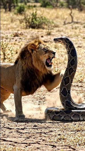 Lion VS Python #WildlifeShowdown