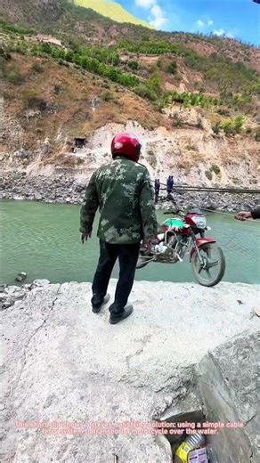 Satisfying Motorcycle Cable Ferry Across River
