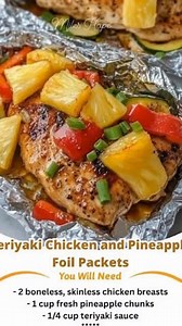 Dinner just got a whole lot easier and more delicious! 🤩 These Teriyaki Chicken & Pineapple Foil Packets are packed with juicy chicken, sweet pineapple, and crisp veggies, all swimming in a zesty homemade teriyaki sauce. Perfect for grilling or baking! #teriyakichicken #foilpackets #easyrecipe #weeknightdinner Full recipe 👇💬 | All Recipes