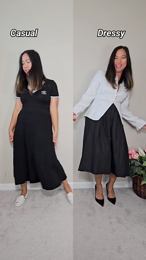 1.6K views | Styling a black midi skirt offers a lot of versatility....