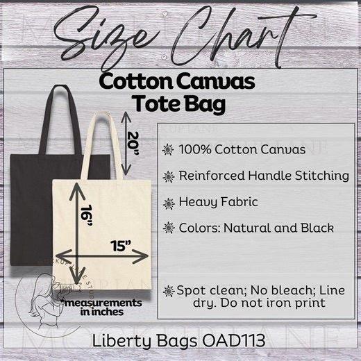 Liberty Tote Bag Size Chart, Canvas Tote Bag Size Chart Mockup, Tote Bag Sizes, Natural Tote Bag Mock Ups, Tote Bag Sizing Chart - Etsy