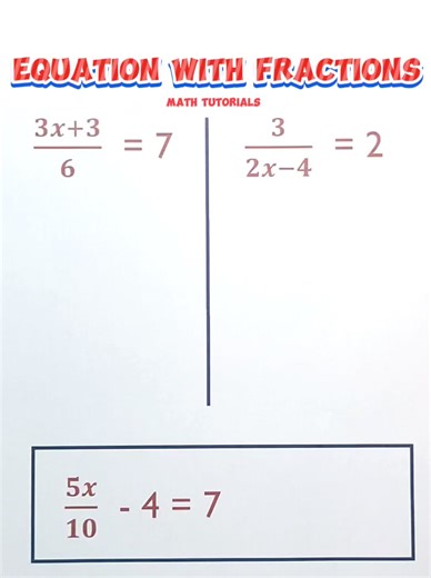 66K views · 1K reactions | Try this Equation with Fractions ‼️ #Math #mathteachergon #teachergon #mathmadeeasy #algebra #QuizTime #basicalgebra #fractionhacks #mathhacks #fractionhack | Math Tutorials | Facebook