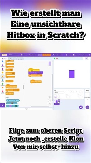 Wie erstellt man Eine unsichtbare Hitbox in Scratch? #Scratch #Scratchcoding #Scratchtutorial