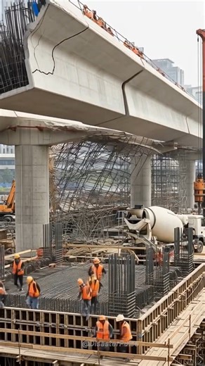 SCARY BRIDGE COLLAPSE: Giant Construction Failure! #shorts