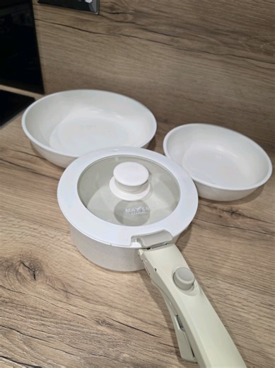 Aesthetic cookware that stacks perfectly! A kitchen must have.😍 #dealdrops #tiktokmademebuylt #cookware #pots #kitchen