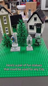 Simple statues to make for your Lego city displays. #lego #statue #moc #buildwithlego | Bevins Bricks
