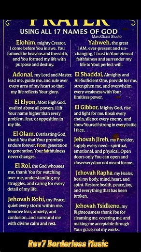 17 names of Jehovah, written with clear rhyme scheme, melody pattern, and singable flow. I own the copyright to this music, enjoy and worship Jehovah God 👉🏾MarcObasi 👉🏾Rev7 Borderless Music ⸻ 🎵 “JEHOVAH, MY EVERYTHING” Afro-Gospel / Worship Ballad Tempo: 86 BPM Key: A minor Melody Pattern: • Verse: A–C–E (ascending), smooth phrasing • Pre-Chorus: G–A–C (building tension) • Chorus: E–G–A (strong emotional lift) • Bridge: F–A–E (soaring, open harmony) ⸻ 🎶 VERSE 1 (A–C–E melody rise) Jehovah 