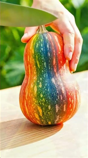 Rainbow Butternut Cutting ASMR | Satisfying & Relaxing 🌈🔪