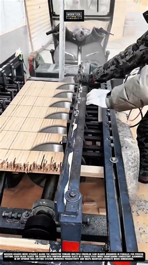 Cutting Wooden Slats Using Multi Blade Circular Saw | best for Wood Processing #tool