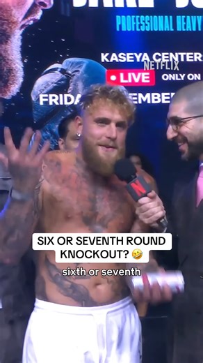 4.6M views · 20K reactions | Jake Paul really made a 6-7 joke in his prediction for his match against Anthony Joshua  LIVE only on Netflix TOMORROW, December 19 8 PM ET | 5 PM PT #JakeJoshua | NetflixSports | Facebook