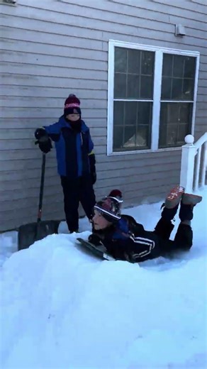 Crazy Sled Jump #funny #winter