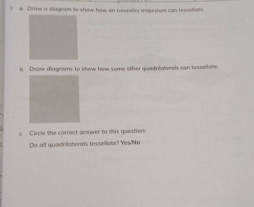 7 a Draw a diagram to show how an isosceles trapezium can tesse... | Filo