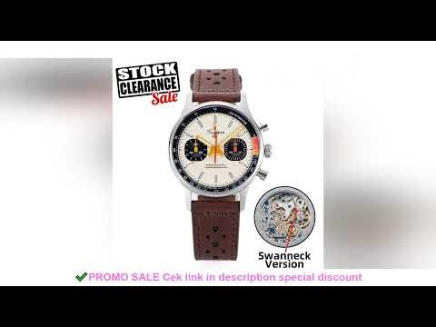 Sugess Watch of Men Chronograph Mechanical Wristwatches with Seagull ST19 Swanneck Movement Pilot Sa