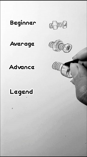 How to draw bolt and nut different level