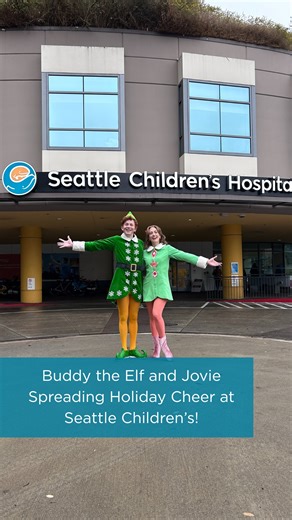 Recently, Jovie and Buddy from The 5th Avenue Theatre’s Elf the Musical spread holiday cheer by singing loudly for all to hear. We’re so thankful for moments like these that bring joy, laughter, and a little extra magic to the season. | Seattle Children's