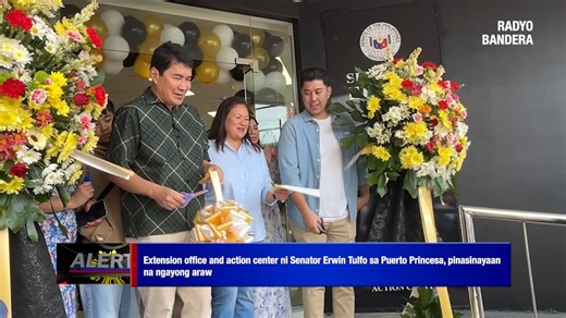EXTENSION OFFICE AND ACTION CENTER NI SENATOR ERWIN TULFO SA PUERTO PRINCESA, PINASINAYAAN NA NGAYONG ARAW DISCLAIMER: Radyo Bandera Philippines is an independent media organization. All content posted is for news reporting, public information, and educational purposes only. We do not promote, endorse, or are affiliated with any political party, gambling platform, health product, or individual unless explicitly stated. Viewer discretion is advised, especially for sensitive content. | Bandera New