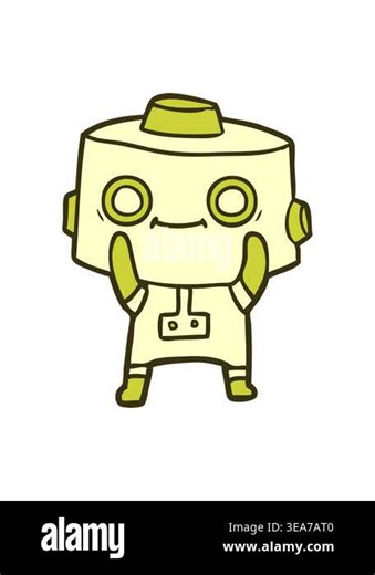 changing color animation of cartoon retro robot Stock Video Footage - Alamy