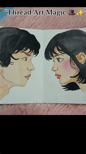 Drawing using thread 🪄 | Magic Art Shorts