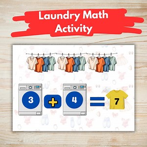 Laundry Math Activity | Counting & Addition 1–10 | Preschool Math Printable | Cut and Paste Numbers | PDF Download - Etsy Australia