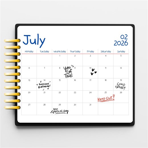July 2026 Monthly Calendar. Desk Planner, Printable Calendar, Office Organizer, Digital Download - Etsy
