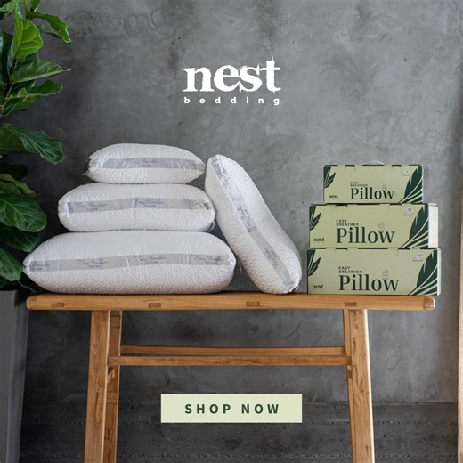 Refresh your bedroom with Nest Bedding! Our Easy Breather Pillows are designed for comfort and support, with a soft, breathable cover and plush foam fill. | Nest Bedding